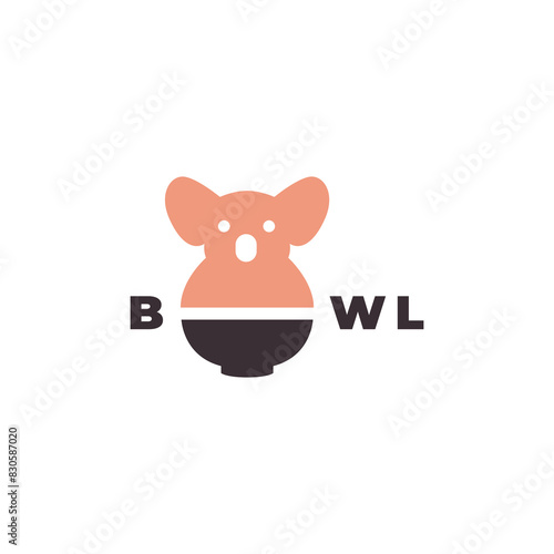 koala with bowl creative animal logo design vector