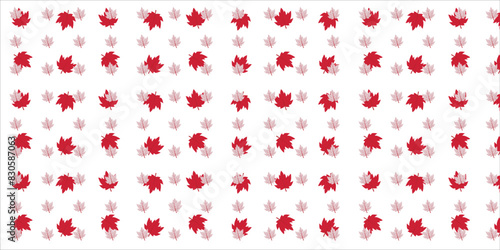 Canada day red  maple  leaf  pattern banner or poster design template celebrated in 1 July. Canada independence day on white background vector illustration