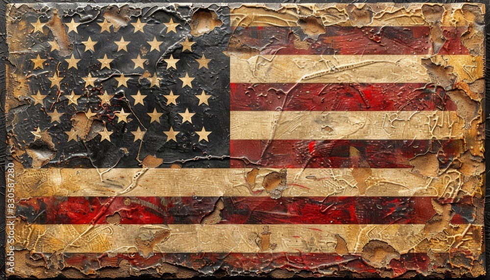 Grunge texture of the American flag. AI. Grunge texture of the American flag. AI.