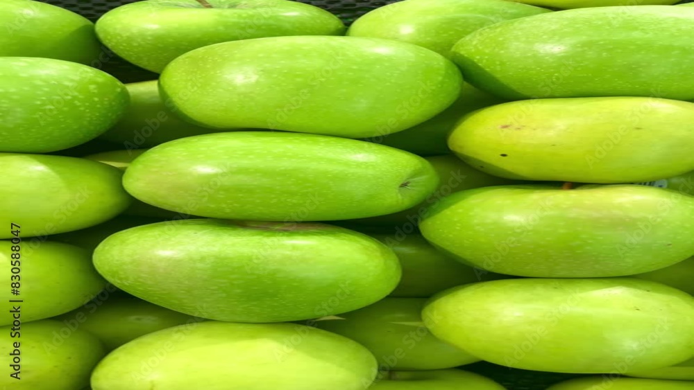 Pile of fresh green apples. tropical concept vertical video Pile of fresh green apples. tropical concept vertical video