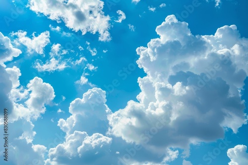 Abstract white cloud and blue sky in sunny day texture background. © black