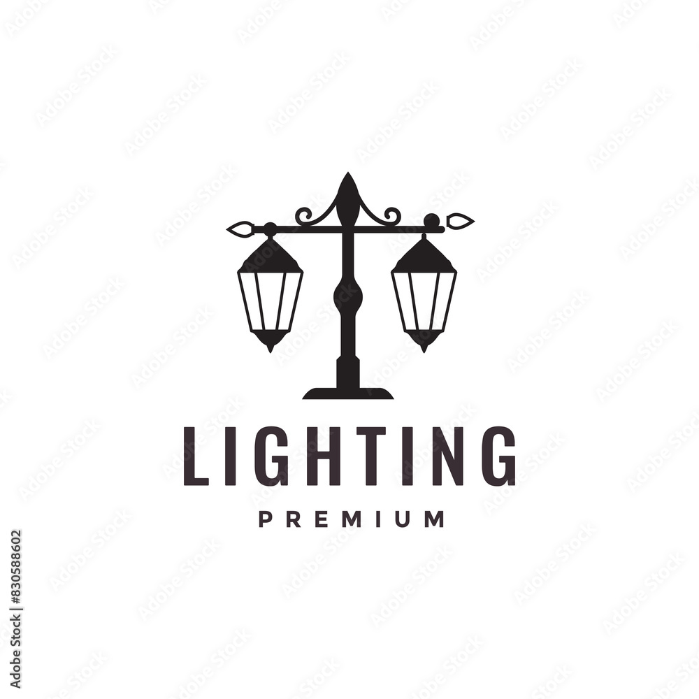 garden lamp public facility modern logo design vector garden lamp public facility modern logo design vector