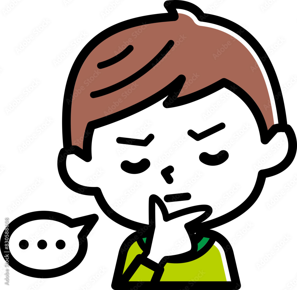 男の子表情のアイコン 悩む 男の子表情のアイコン 悩む