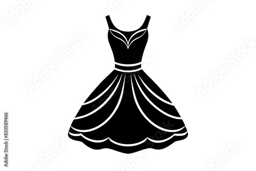 party dress vector silhouette illustration