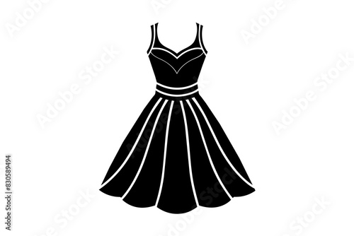 party dress vector silhouette illustration