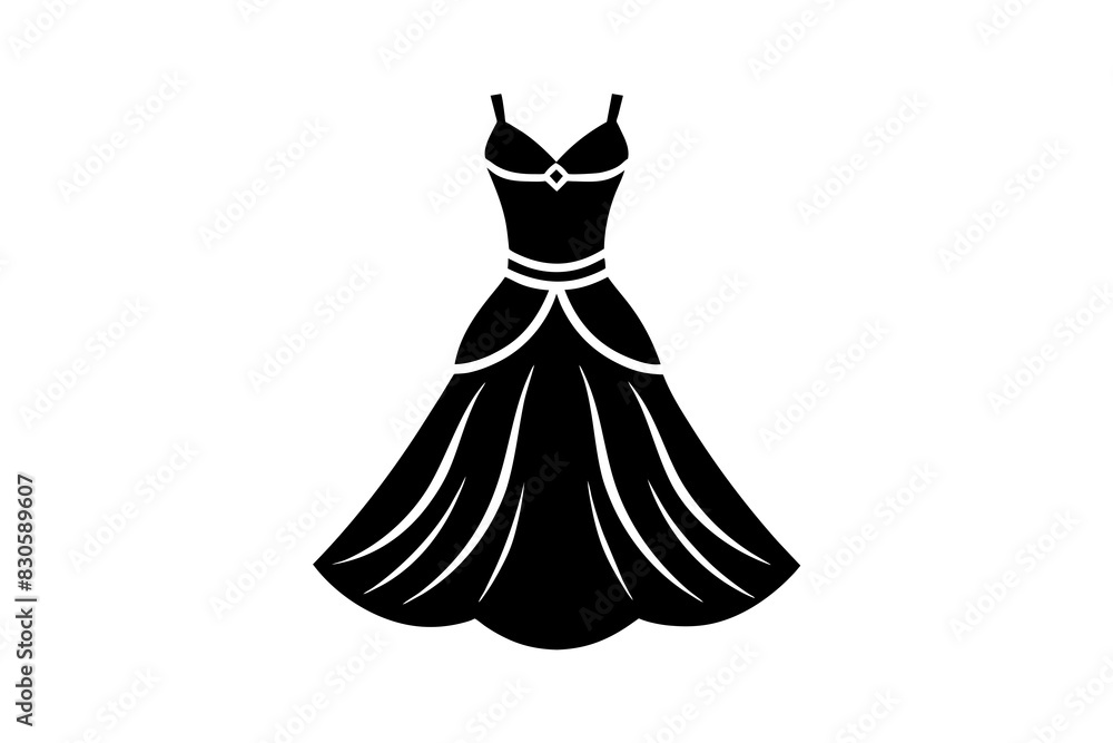 party dress vector silhouette illustration party dress vector silhouette illustration