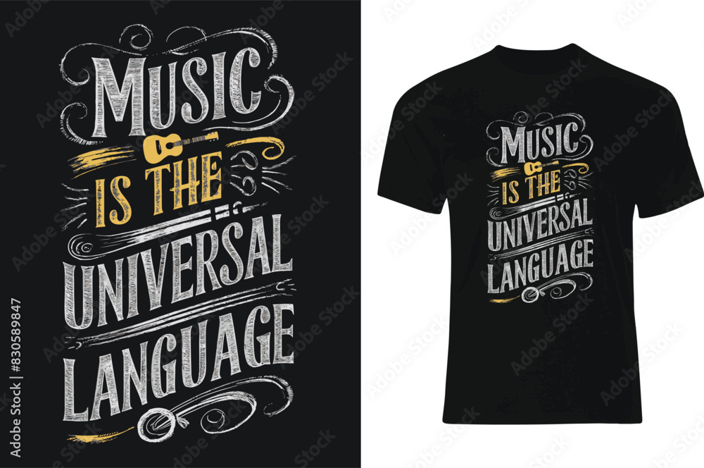 Obraz premium music is the universal language, T-shirt design, Art & Illustration