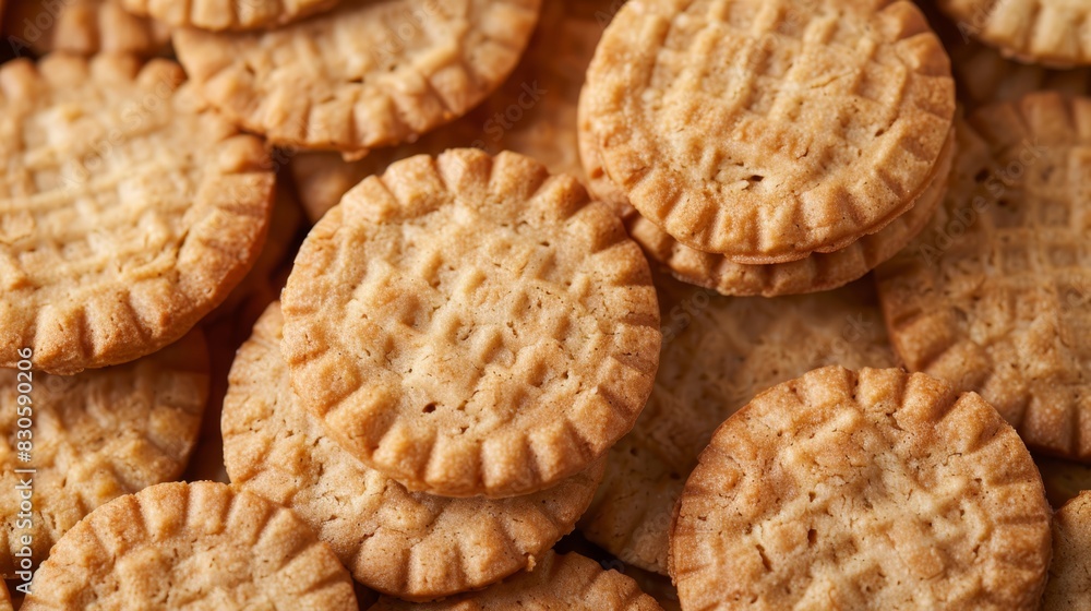 A stack of crackers aligned on a white plate, atop a wooden table A knife rests in the center A stack of crackers aligned on a white plate, atop a wooden table A knife rests in the center