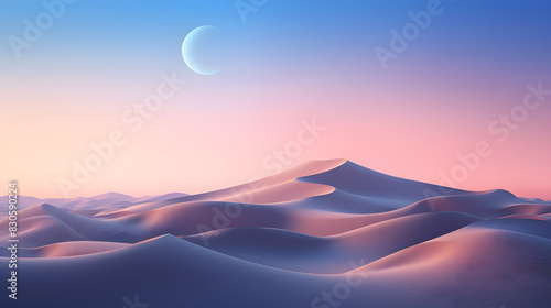 digital pink and blue desert dunes gradient poster background