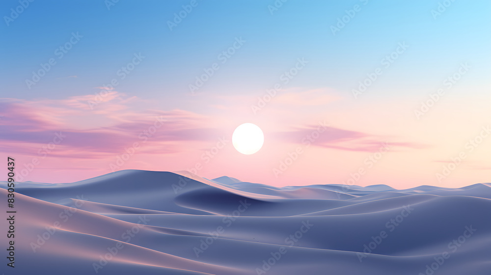 Fototapeta premium digital pink and blue desert dunes gradient poster background