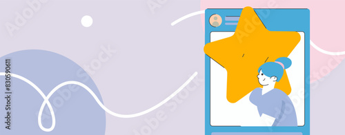 Virtual characters social communication concept business flat vector hand drawn illustration
