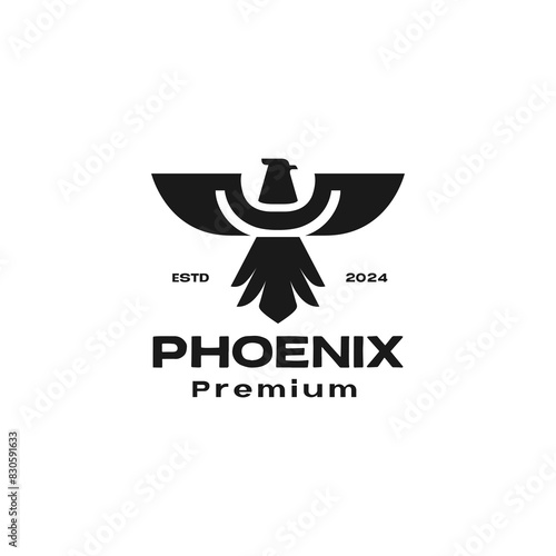 bird phoenix fly minimal vector logo design