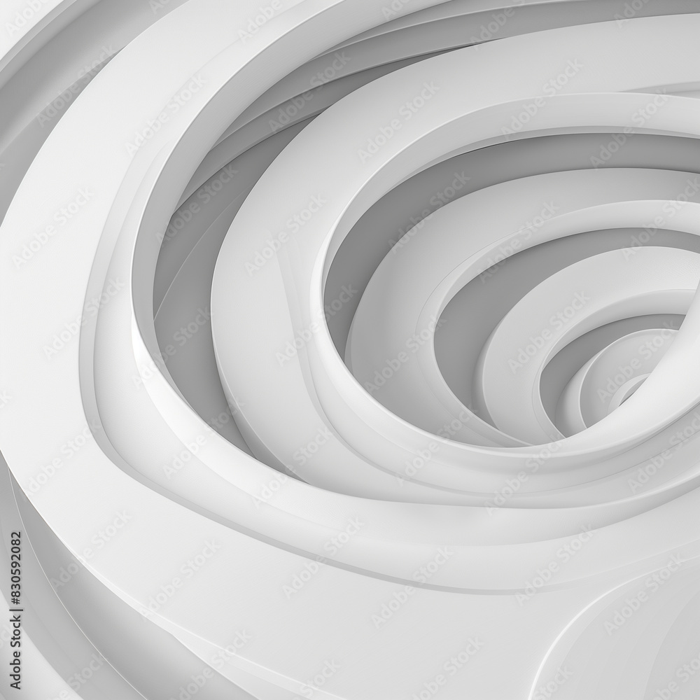 Obraz premium Abstract rounded lines on a light background, 3d render