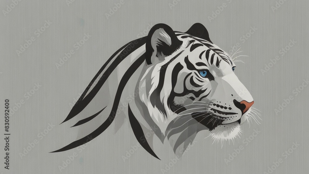 Obraz premium Icon logo tiger head vector