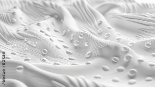 A close-up view of a white surface with numerous drops of water on its surface © Mikus