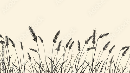 Spikelet of wheat silhouette. Agriculture and farming