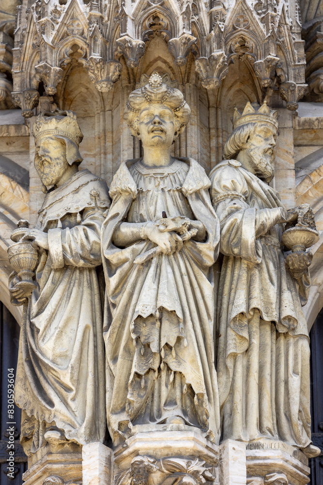 Facade of medieval Cathedral of St. Michael and St. Gudula, Brussels, Belgium Facade of medieval Cathedral of St. Michael and St. Gudula, Brussels, Belgium
