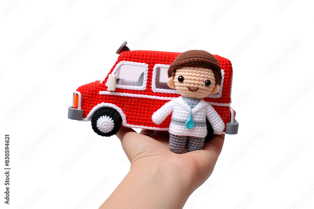 The Miniature Crocheted Companion on White or PNG Transparent Background. The Miniature Crocheted Companion on White or PNG Transparent Background.