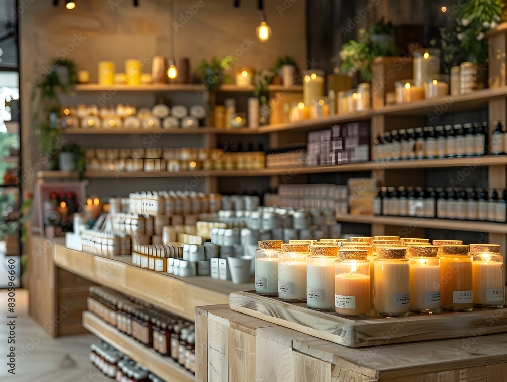 Cozy Candle Store with Scent Customization Station for Personalized Candle Blends in Warm Inviting Retail Environment Cozy Candle Store with Scent Customization Station for Personalized Candle Blends in Warm Inviting Retail Environment