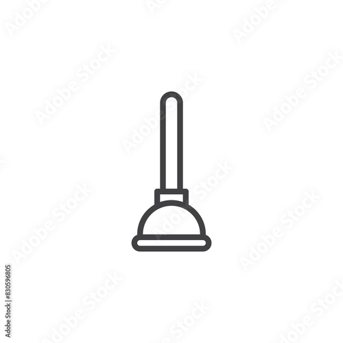 Plumbing plunger line icon