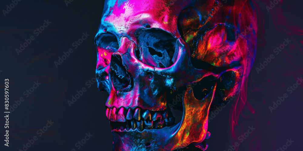 Vibrant Thermal Imaging Effect on a Human Skull Vibrant Thermal Imaging Effect on a Human Skull