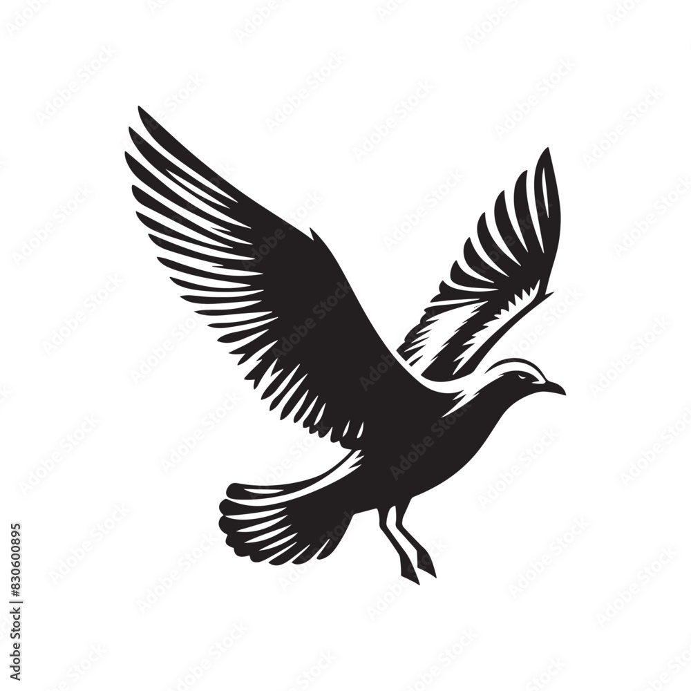 Minimalist Seagull Vector- Black Vector Silhouette of a Seagull Capturing the Essence of Freedom in Flight- Seagull Illustration. Minimalist Seagull Vector- Black Vector Silhouette of a Seagull Capturing the Essence of Freedom in Flight- Seagull Illustration.