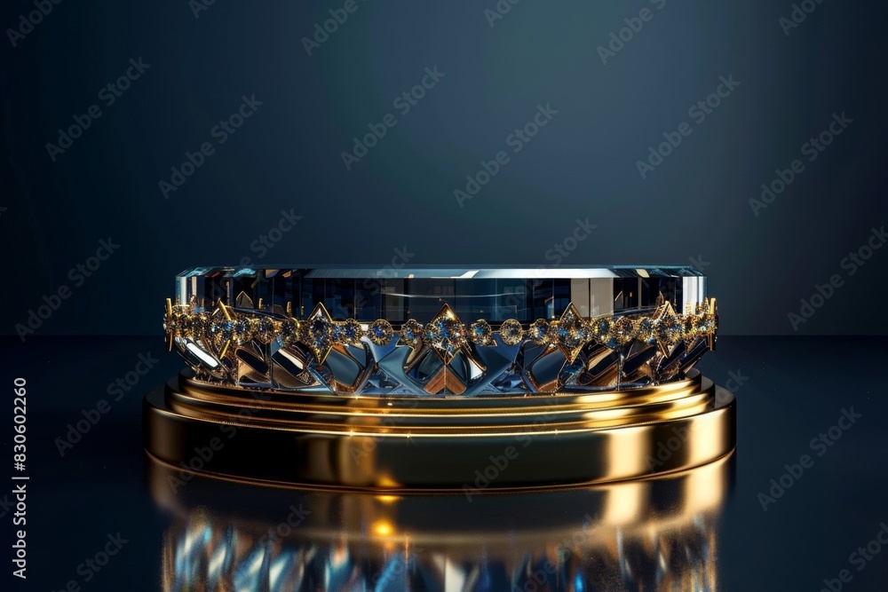 Elegant crystal pedestal Suitable for displaying high-end or luxury products. Elegant crystal pedestal Suitable for displaying high-end or luxury products.