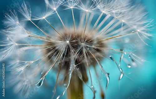 A dandelion gone to seed its fluffy white head ready to be blown away by the wind  Close up of dandelion on the blue background Generative AI  Dandelions blowing in the wind with the word dandelion on