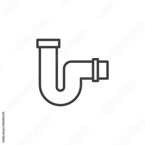 u trap plumbing line icon