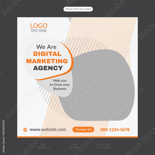 digital marketing social media post, vector