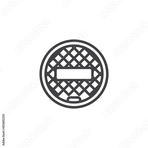 Manhole cover line icon