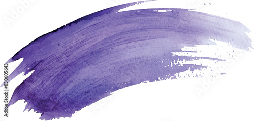 Watercolor brush strokes background, violet color, isolated, for design