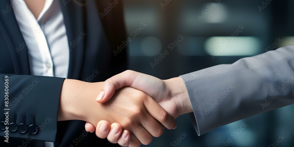 custom made wallpaper toronto digitalFemale executive happily shaking hands with partner after successful deal. Concept Business Partnership, Successful Deal, Handshake, Female Executive, Professionalism