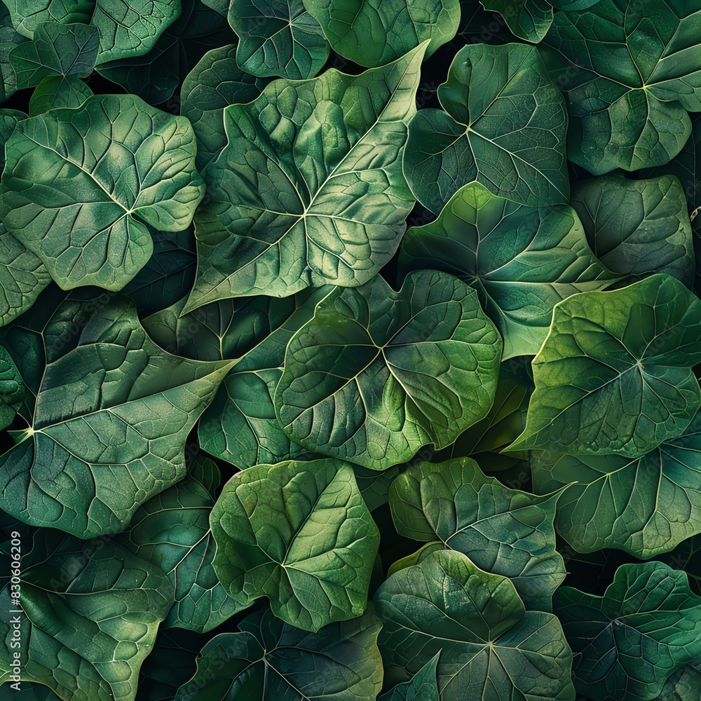 Fototapeta premium Stunning surface made of leaves with delicate veins and vibrant green color, realistic texture, high resolution, perfect for natureinspired designs