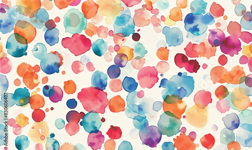 Seamless pattern with watercolor colorful paint bubbles