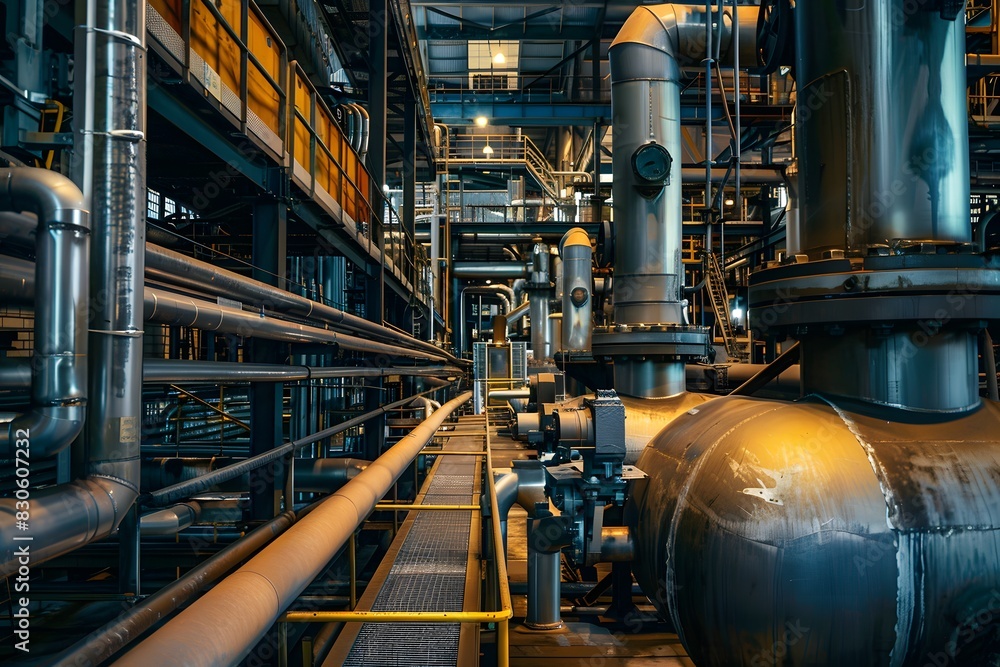Illustration of Incorporating smart technologies like IoT, AI, and robotics to enhance automation and efficiency in industrial plants. Ai Generate Illustration of Incorporating smart technologies like IoT, AI, and robotics to enhance automation and efficiency in industrial plants. Ai Generate