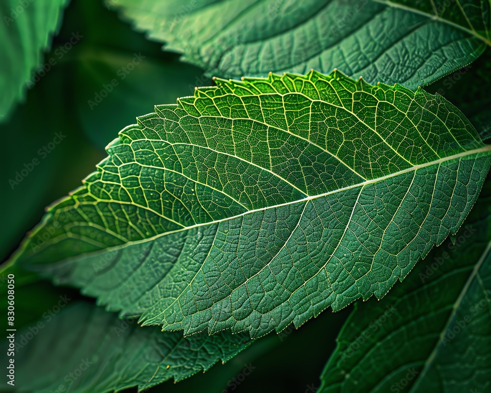 Closeup surface of fresh green leaves with intricate veins, vibrant and natural look, highquality texture, ideal for ecofriendly themes Closeup surface of fresh green leaves with intricate veins, vibrant and natural look, highquality texture, ideal for ecofriendly themes