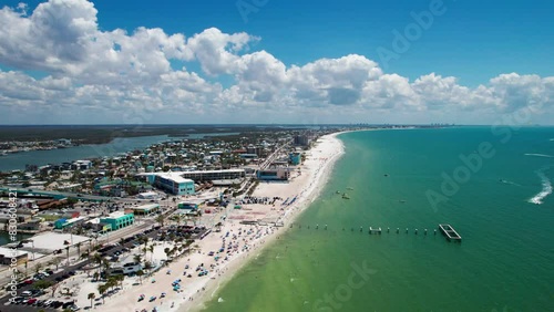 Wallpaper Mural Drone aerial view flying over the Beach in Fort Myers, Florida Torontodigital.ca