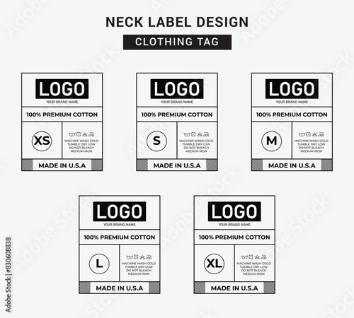 Neck Label Clothing Tag Template Concept Vector or EPS