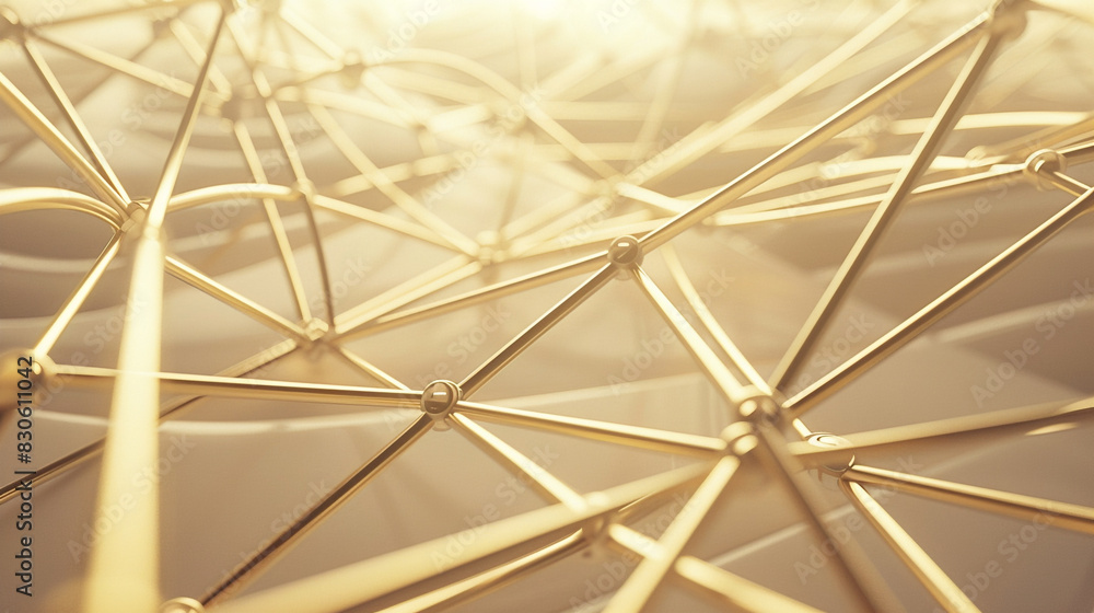 Fototapeta premium Subtle logistics environment elegantly networked with classic beige lines,