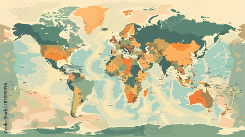 World map. political map of the world. vector illustration