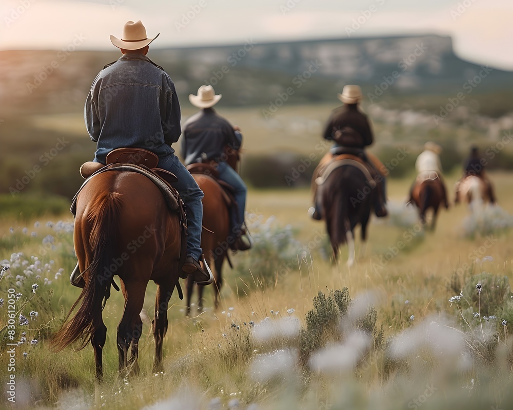 Experienced Guide Leading Historical Battlefield Tour on Horseback in Scenic Countryside Experienced Guide Leading Historical Battlefield Tour on Horseback in Scenic Countryside