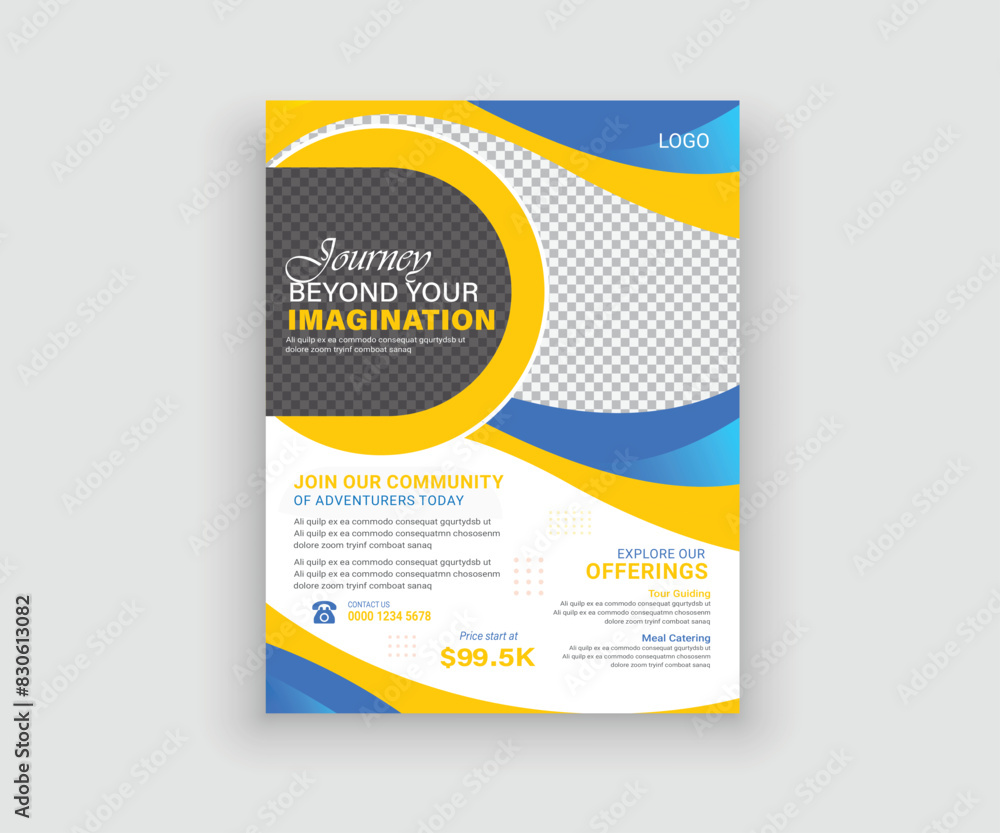 Travel agency promotional/advertising flyer template design. Easy to edit Travel agency promotional/advertising flyer template design. Easy to edit