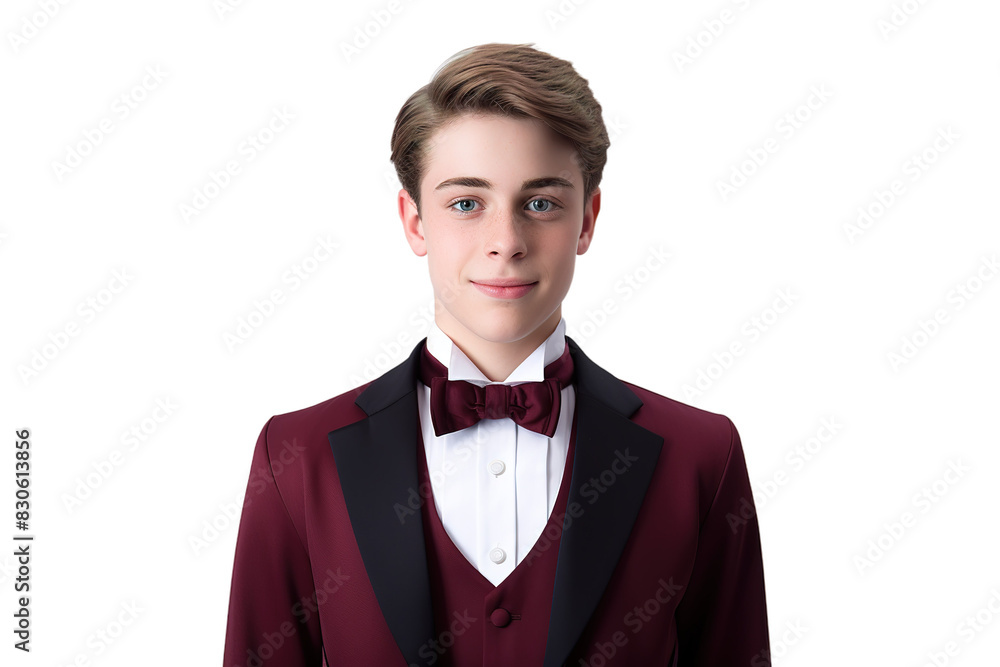 The Dapper Young Gentleman in Crimson and Ebony on White or PNG Transparent Background. The Dapper Young Gentleman in Crimson and Ebony on White or PNG Transparent Background.