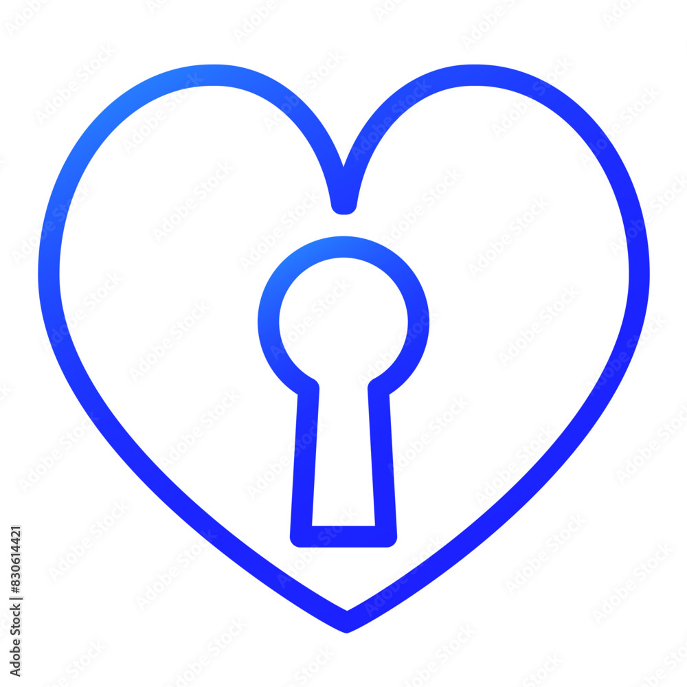 heart locked blue color style heart locked blue color style