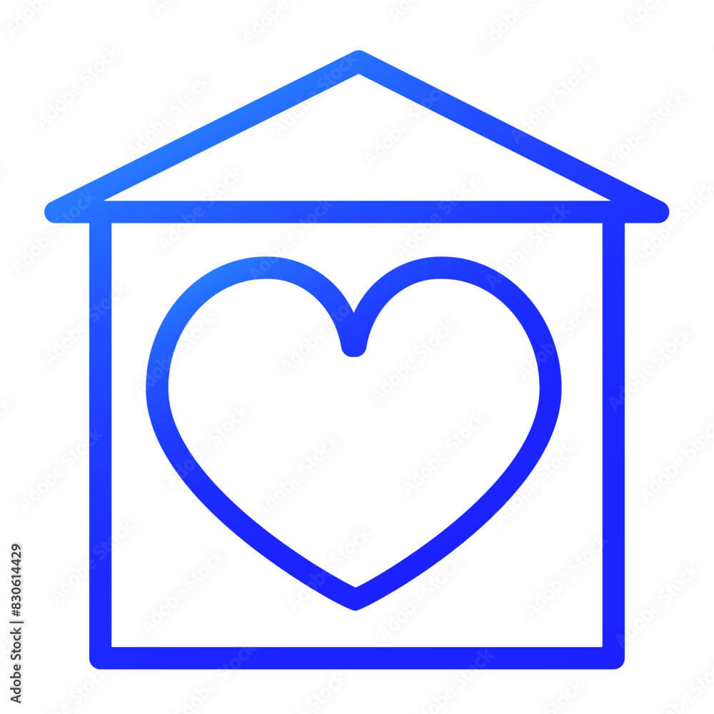 heart house blue color style