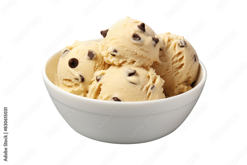 Indulgent Delights: A Decadent Bowl of Ice Cream and Chocolate Chip Cookies on White or PNG Transparent Background. Indulgent Delights: A Decadent Bowl of Ice Cream and Chocolate Chip Cookies on White or PNG Transparent Background.