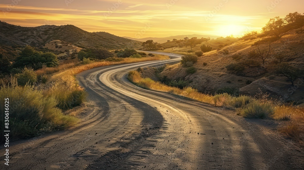 The Path Less Traveled: Capture an image of a winding road disappearing into the distance, symbolizing the journey of life and the choices we make along the way. 