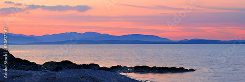  Sunset across the Irish Sea and Furness Peninsula,
sunset over the mountains photo