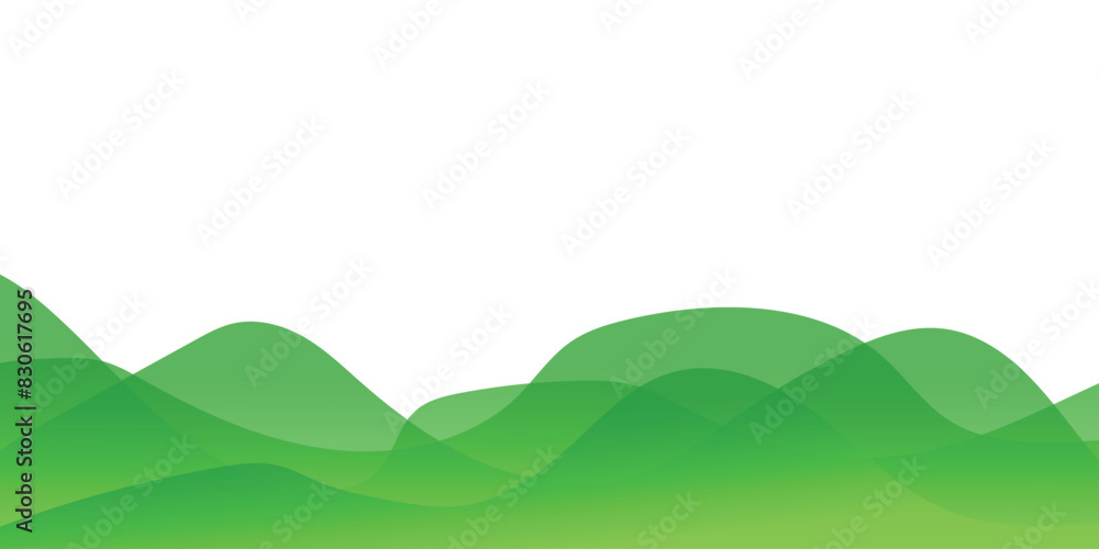 Fototapeta premium Abstract green waves background. Modern green wave line composition with copy space for design. Vector illustration